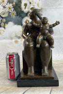 Large Botero Bronze Mother with Child Nudes Sculpture Figure NR