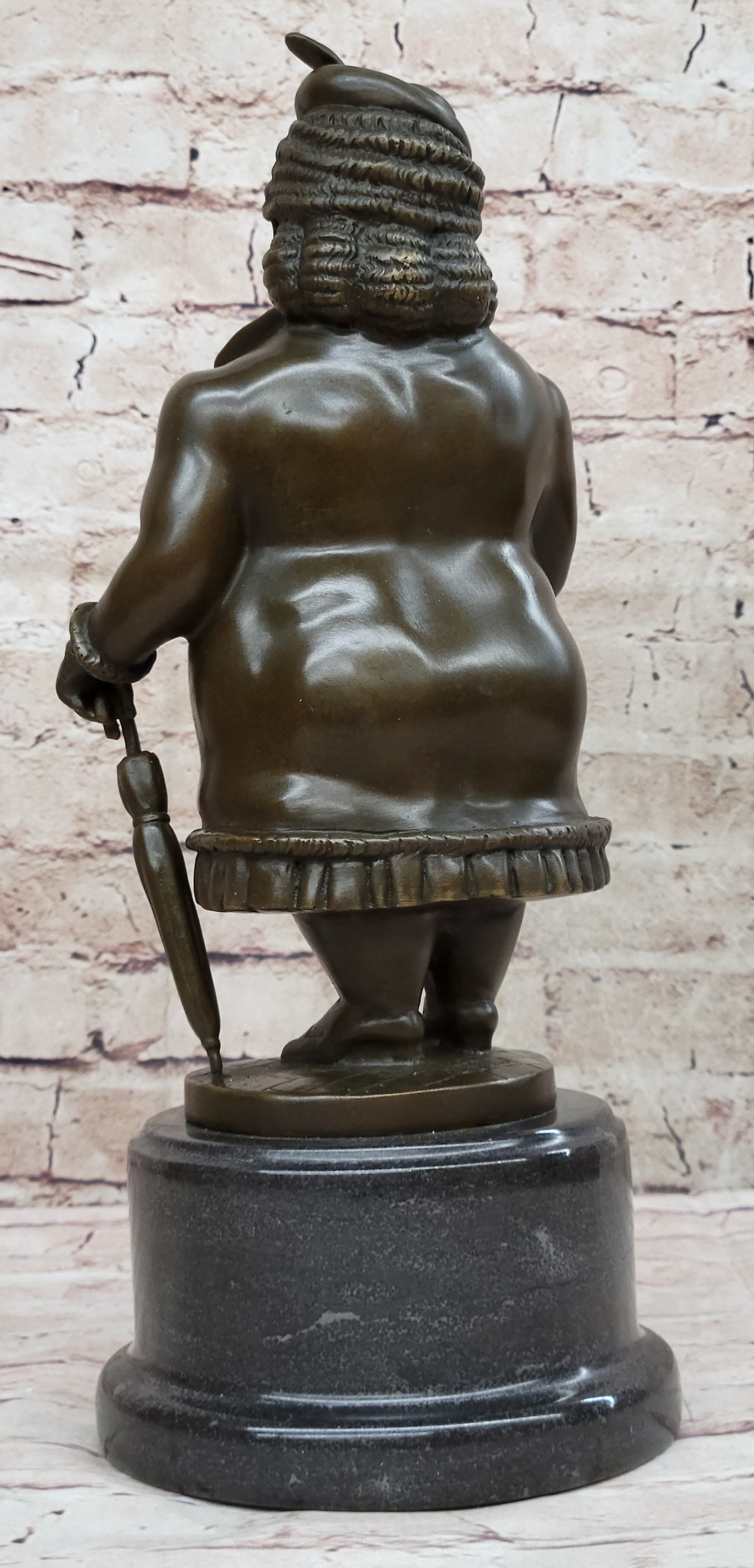 Woman with Umbrella Abstract Bronze Sculpture Fernando Botero