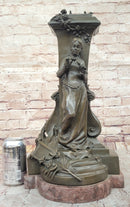 A Maiden Holding a Flower 'Souvenir' by Charles Gounod Bronze