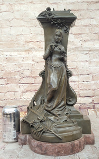 A Maiden Holding a Flower 'Souvenir' by Charles Gounod Bronze