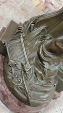 A Maiden Holding a Flower 'Souvenir' by Charles Gounod Bronze