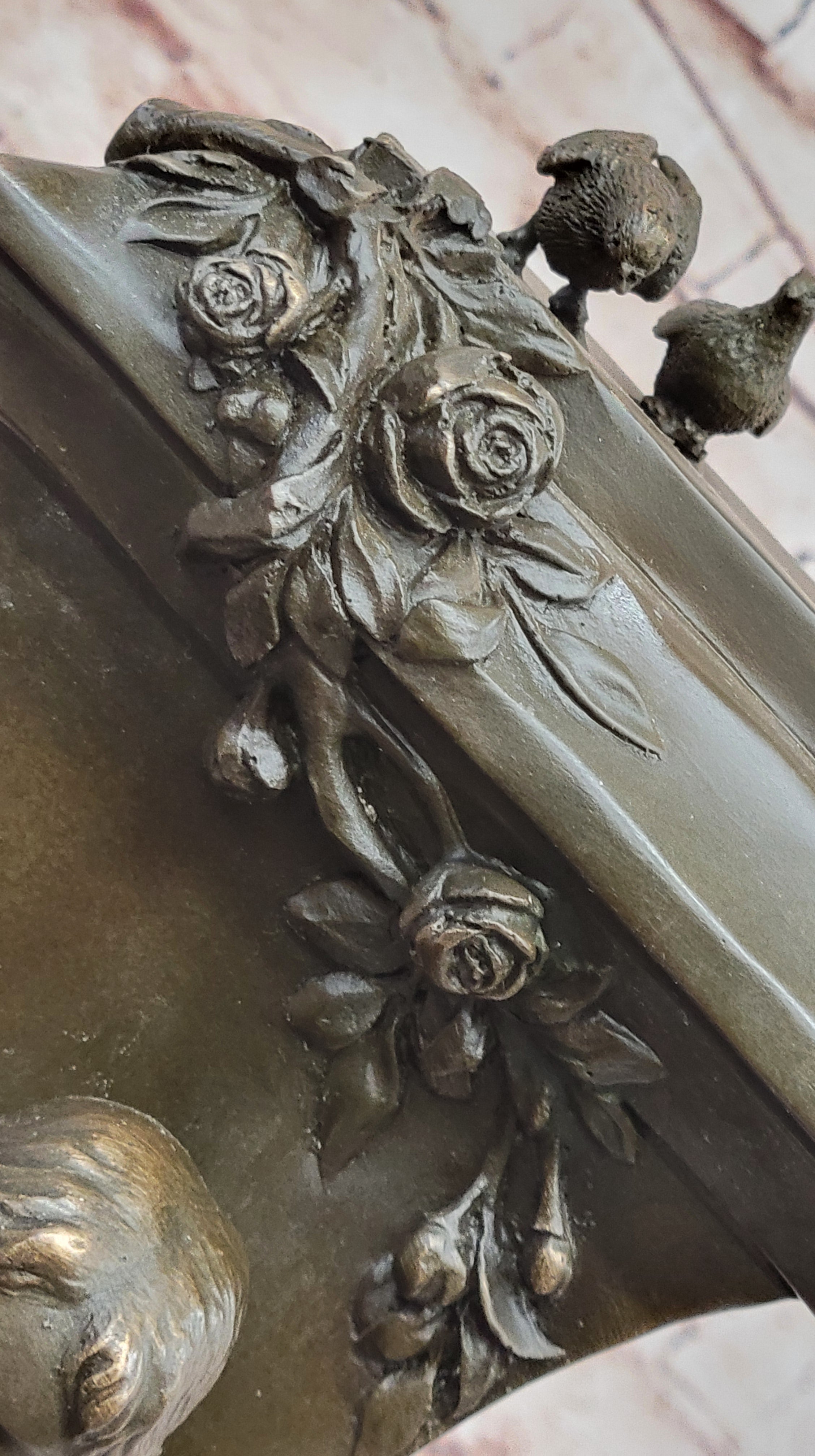 A Maiden Holding a Flower 'Souvenir' by Charles Gounod Bronze
