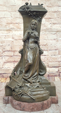A Maiden Holding a Flower 'Souvenir' by Charles Gounod Bronze