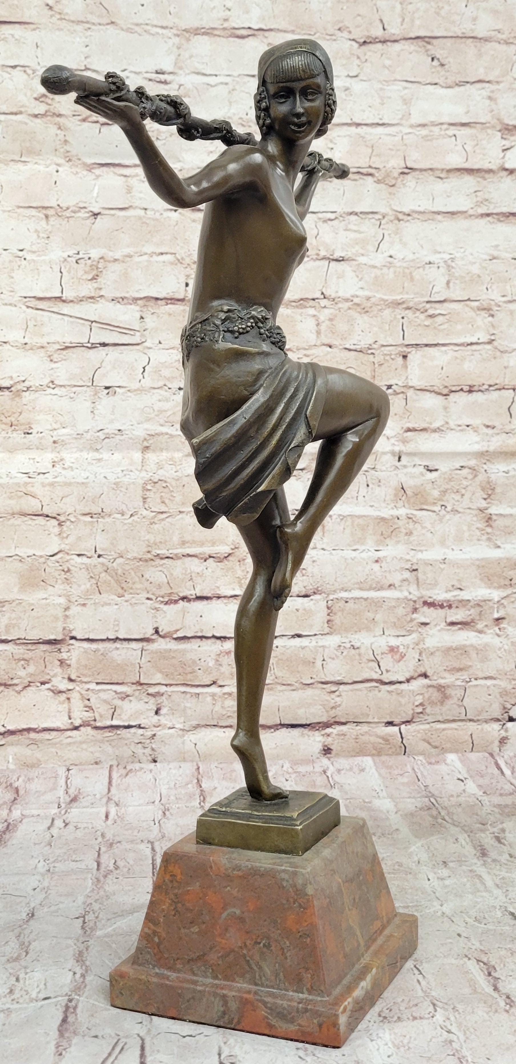 Dancer of Thyrsus by Pierre Le Faguays - Art Deco Bronze