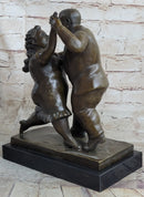 Botero Bronze Sculpture Dancing Couple Art Figure