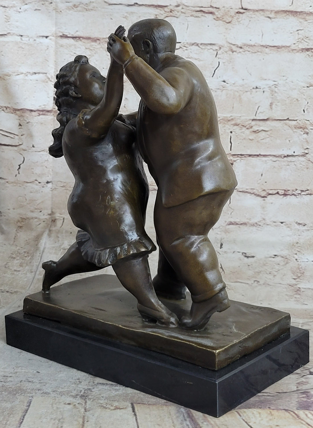 Botero Bronze Sculpture Dancing Couple Art Figure