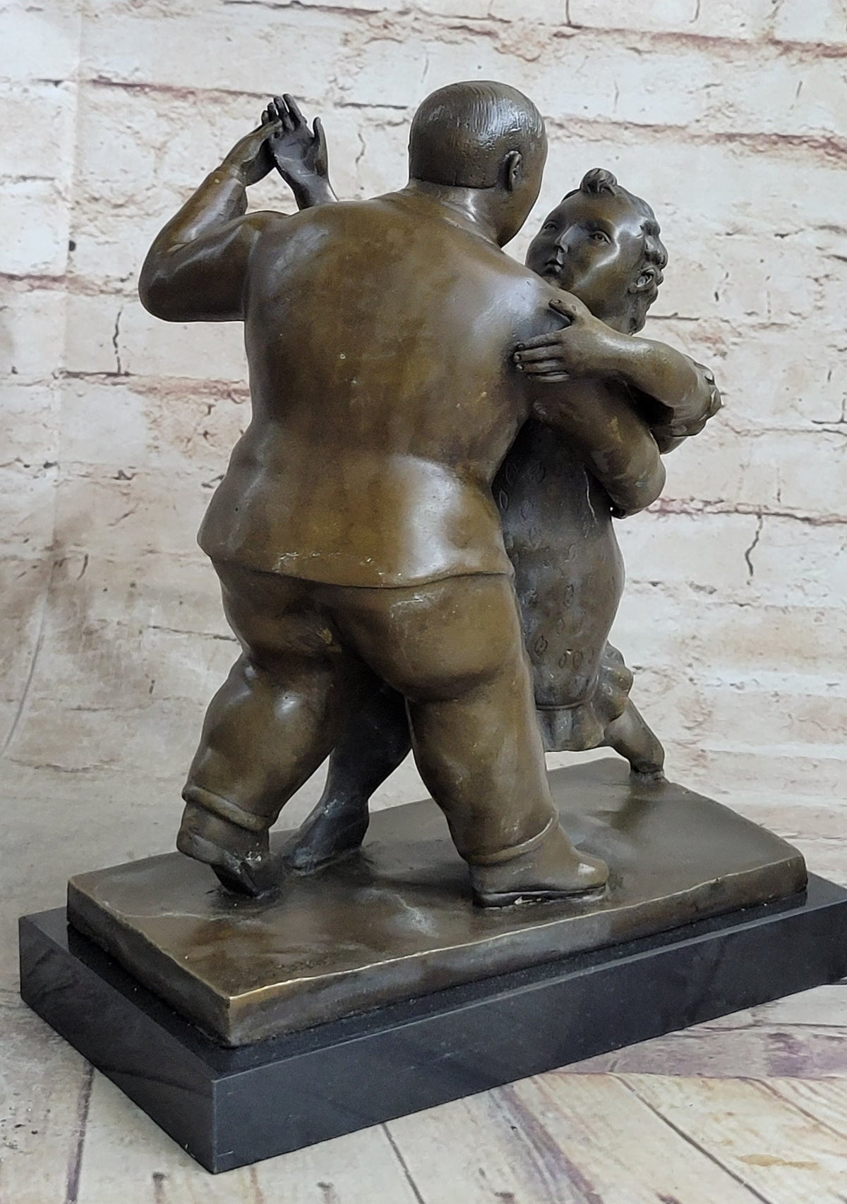 Botero Bronze Sculpture Dancing Couple Art Figure