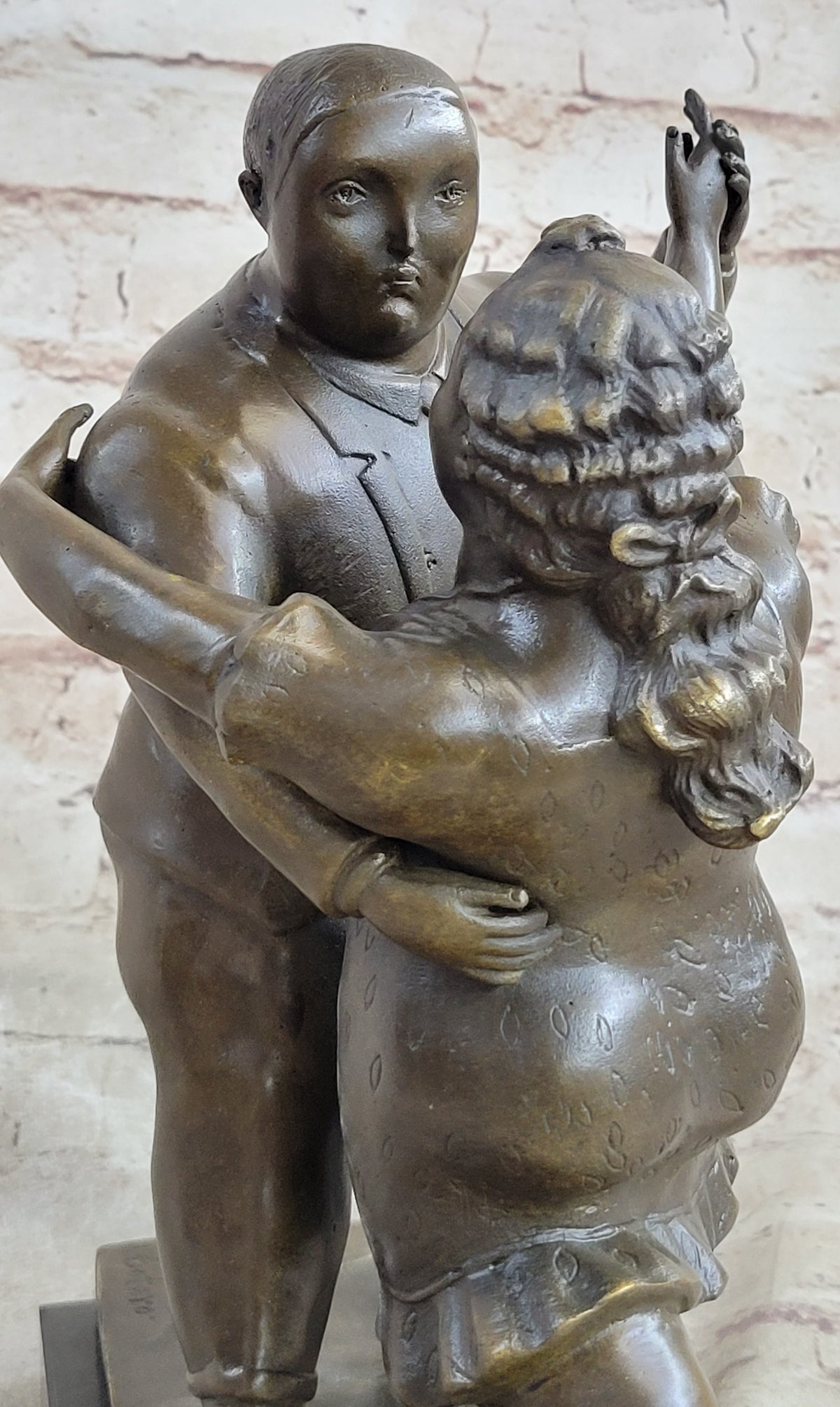 Botero Bronze Sculpture Dancing Couple Art Figure