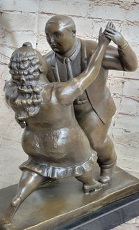 Botero Bronze Sculpture Dancing Couple Art Figure