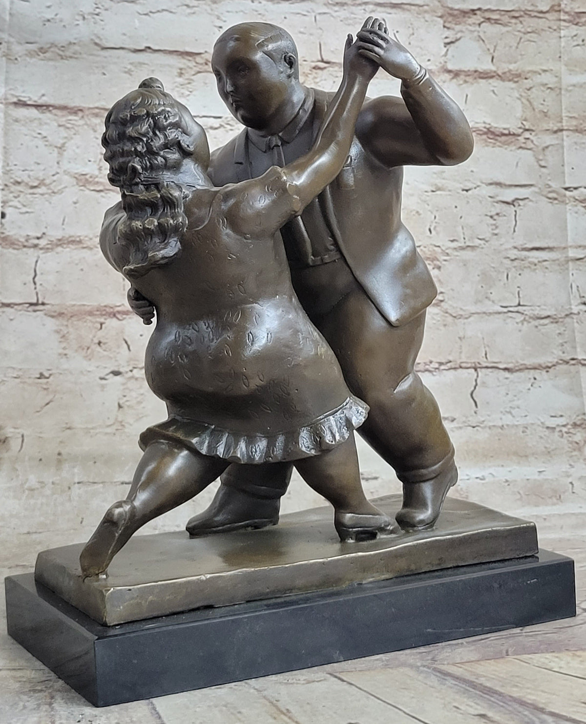 Botero Bronze Sculpture Dancing Couple Art Figure