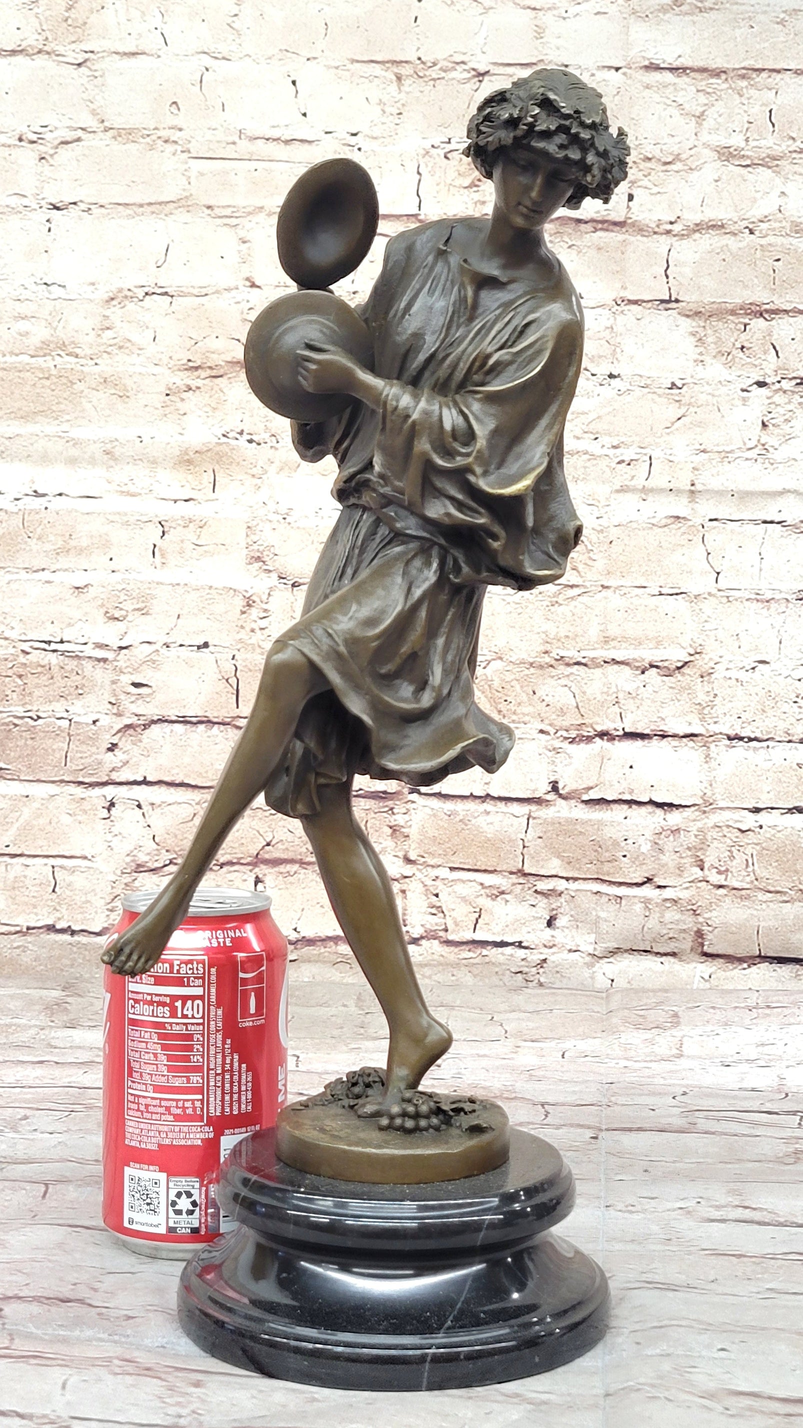 Classical Greek Dancer w/ Cymbals - Dionysus Grape Vine Cult