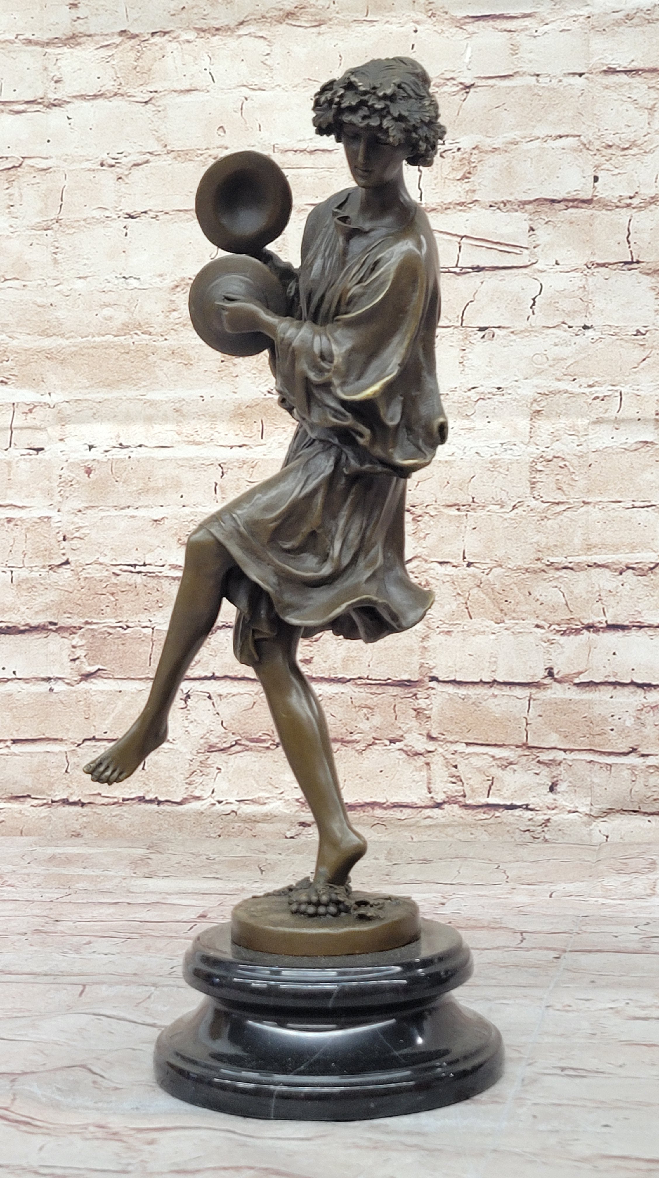 Classical Greek Dancer w/ Cymbals - Dionysus Grape Vine Cult