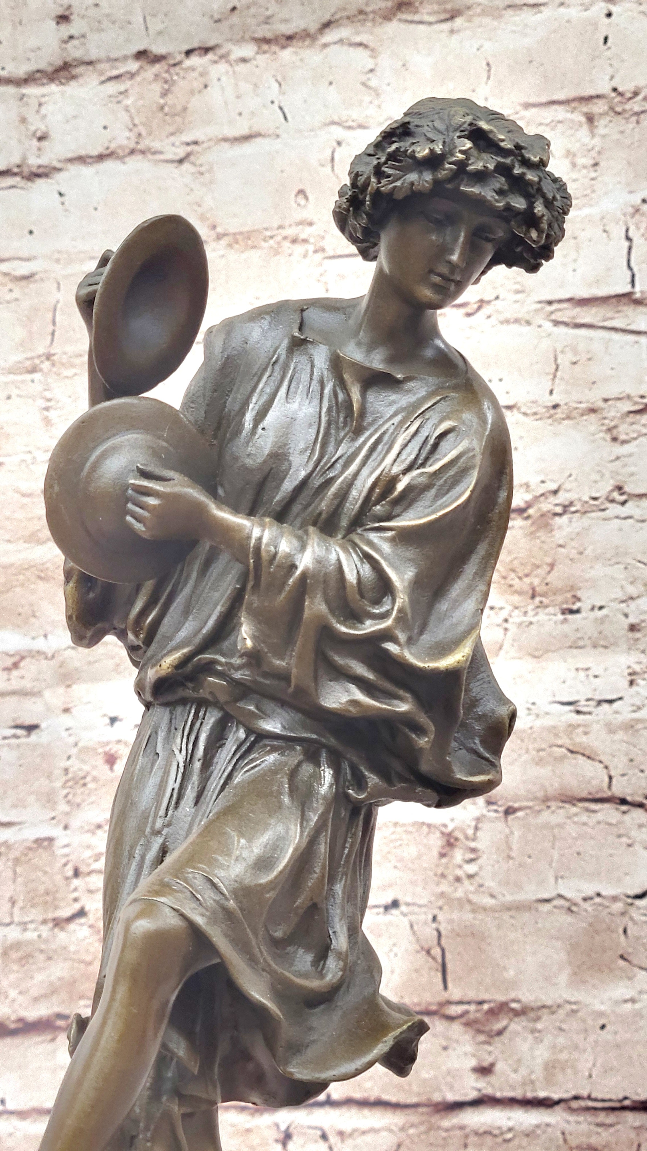 Classical Greek Dancer w/ Cymbals - Dionysus Grape Vine Cult