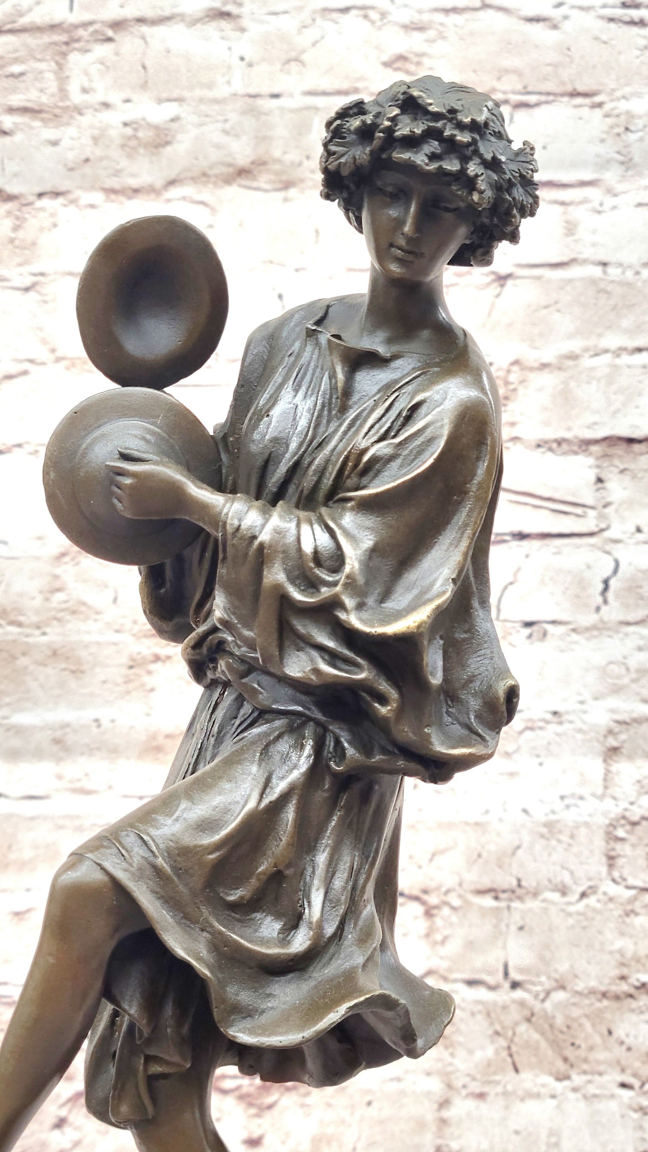 Classical Greek Dancer w/ Cymbals - Dionysus Grape Vine Cult