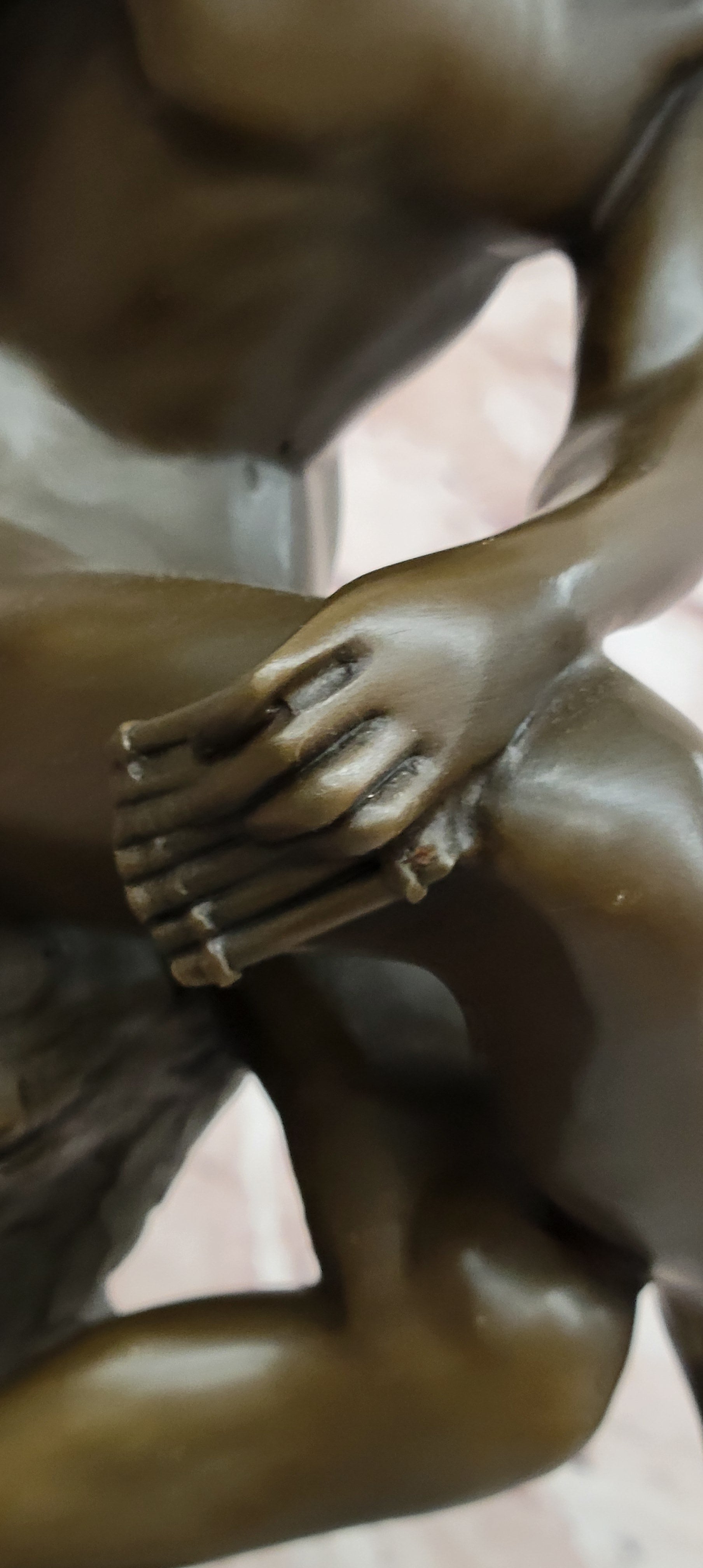 Signed Miguel Lopez (Milo) Seated Mercury Bronze Sculpture Hand Made Statue