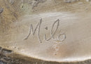 Signed Miguel Lopez (Milo) Seated Mercury Bronze Sculpture Hand Made Statue