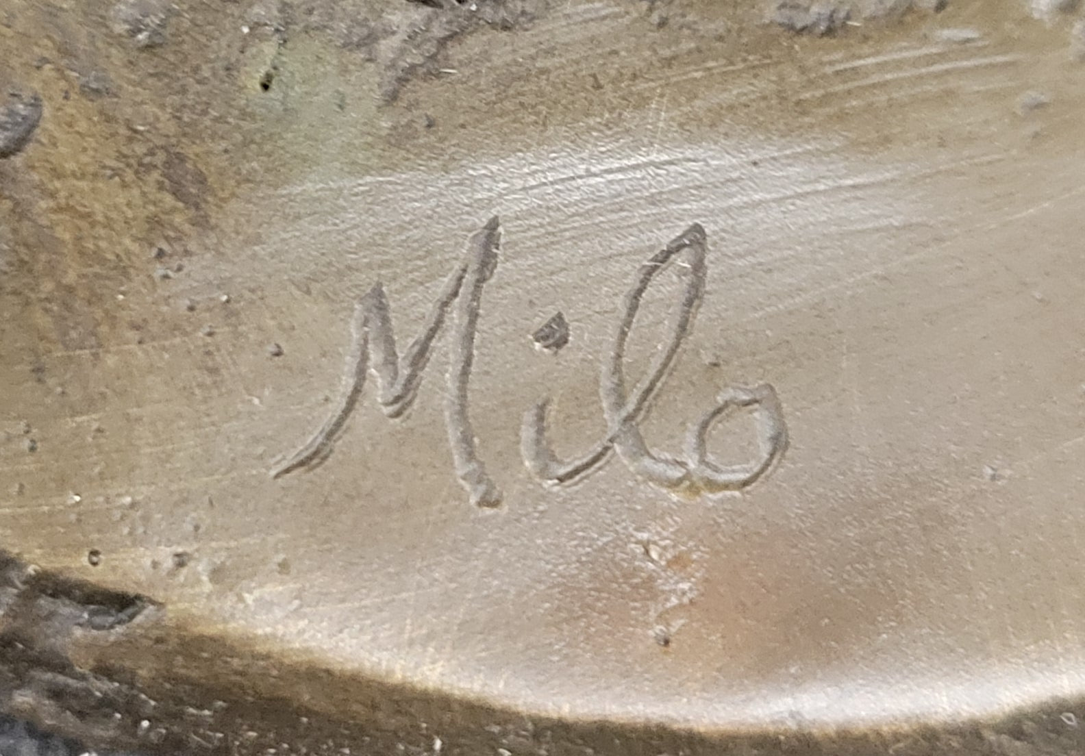 Signed Miguel Lopez (Milo) Seated Mercury Bronze Sculpture Hand Made Statue