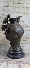 Bronze Art Nouveau Vase by Moreau with Satyr and Nymphs