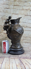 Bronze Art Nouveau Vase by Moreau with Satyr and Nymphs