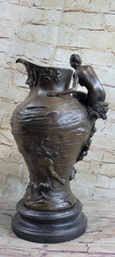 Bronze Art Nouveau Vase by Moreau with Satyr and Nymphs