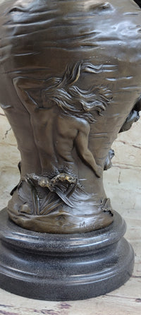 Bronze Art Nouveau Vase by Moreau with Satyr and Nymphs