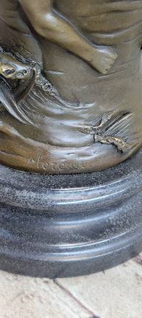 Bronze Art Nouveau Vase by Moreau with Satyr and Nymphs