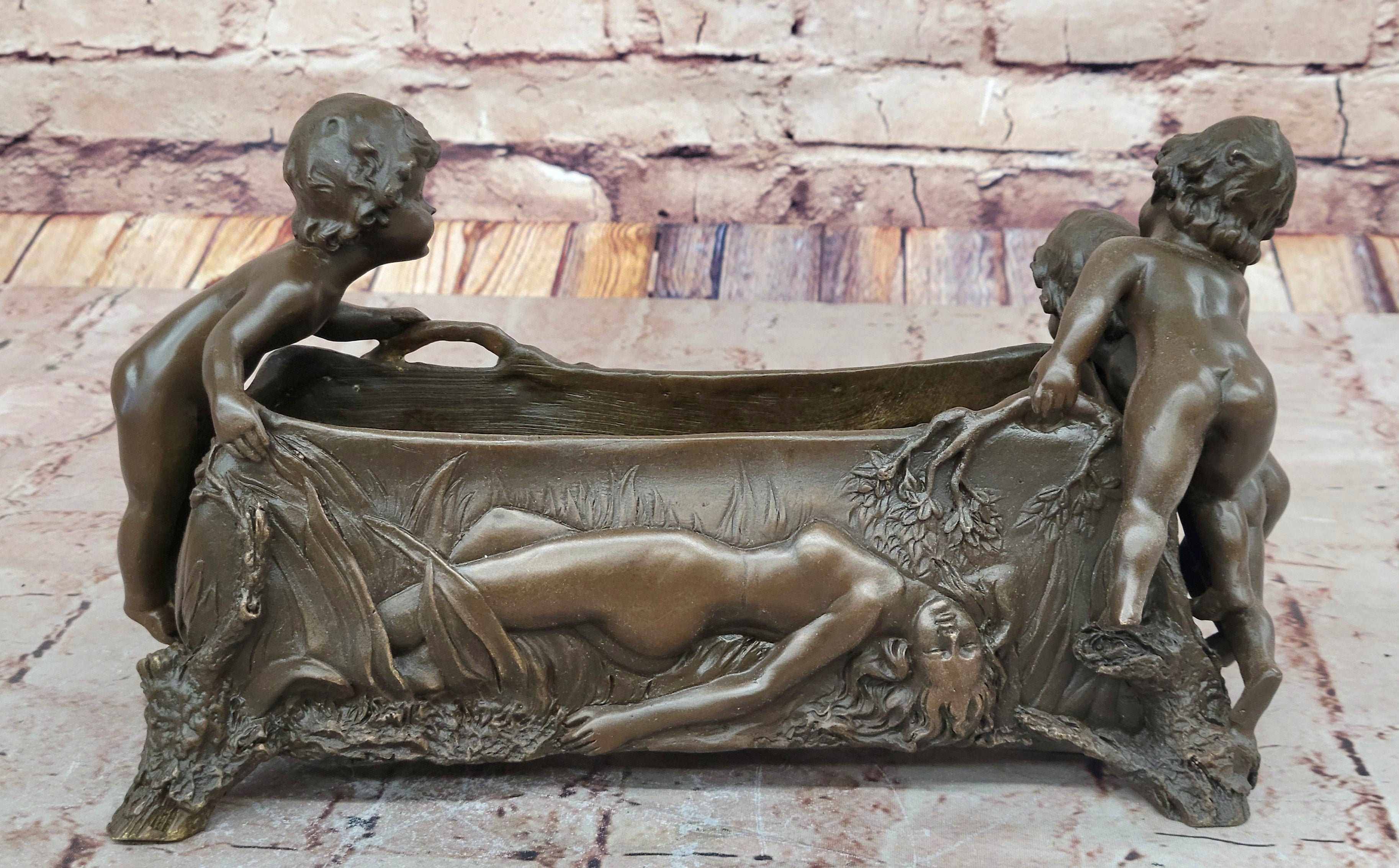 C. Korschann Bronze Planter – Cherubs and Nymphs Art Nouveau