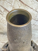 Bronze Vase w/ Frogs on Lilly Pads Signed Jean Bunand