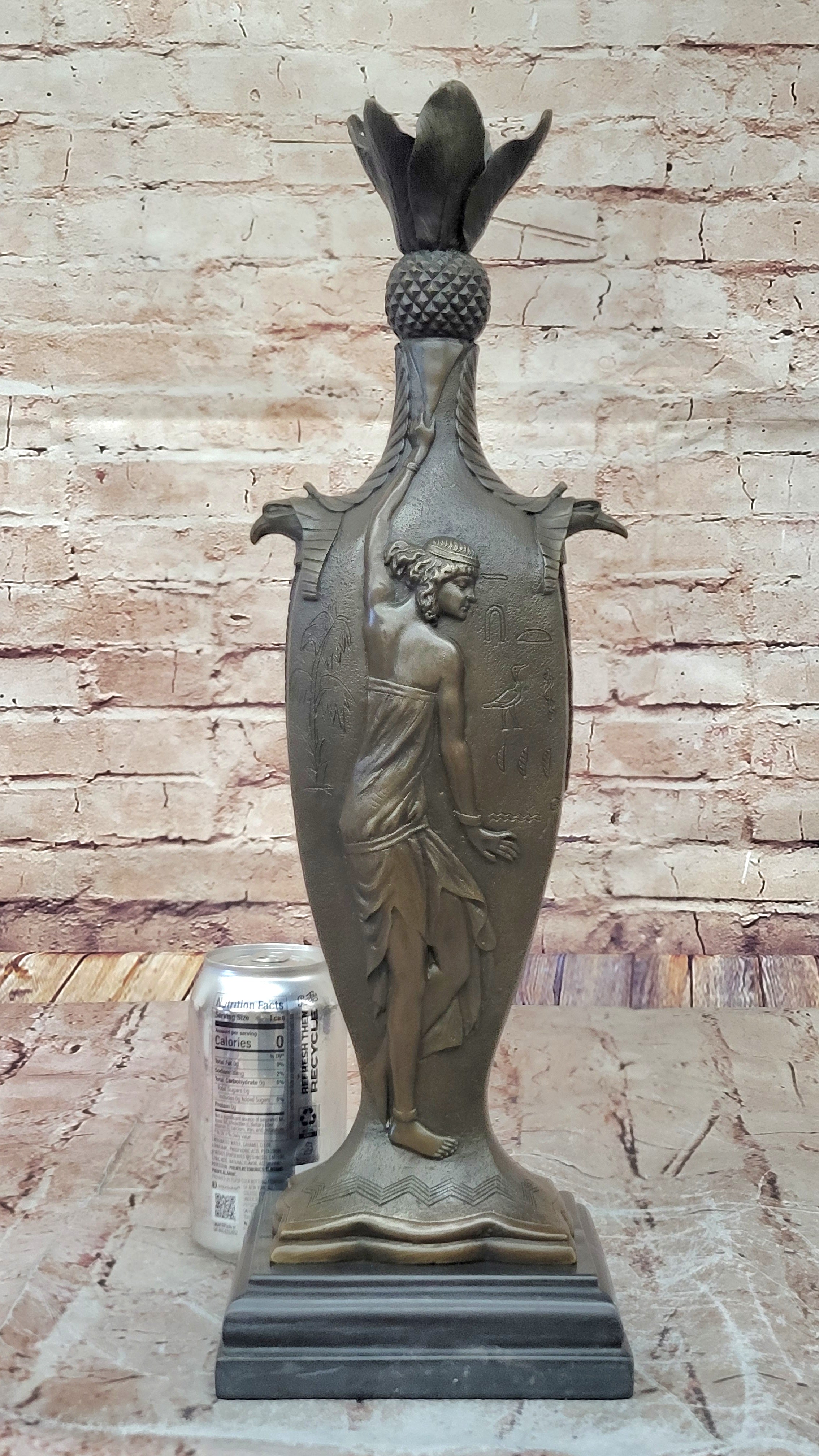 Egyptian Figurative Nude Bronze Sculpture Antique Vintage Style Art
