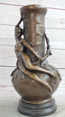Figurative Nude Male Antique Vintage Style Vase on Marble Base