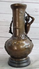 Figurative Nude Male Antique Vintage Style Vase on Marble Base
