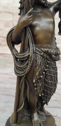 Bronze Sculpture of Young Fisherman Boy by Carrier-Belleuse