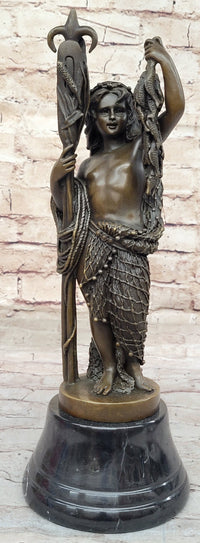 Bronze Sculpture of Young Fisherman Boy by Carrier-Belleuse