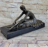 Signed Milo Art Lost Wax Sitting Dancer Bronze Sculpture