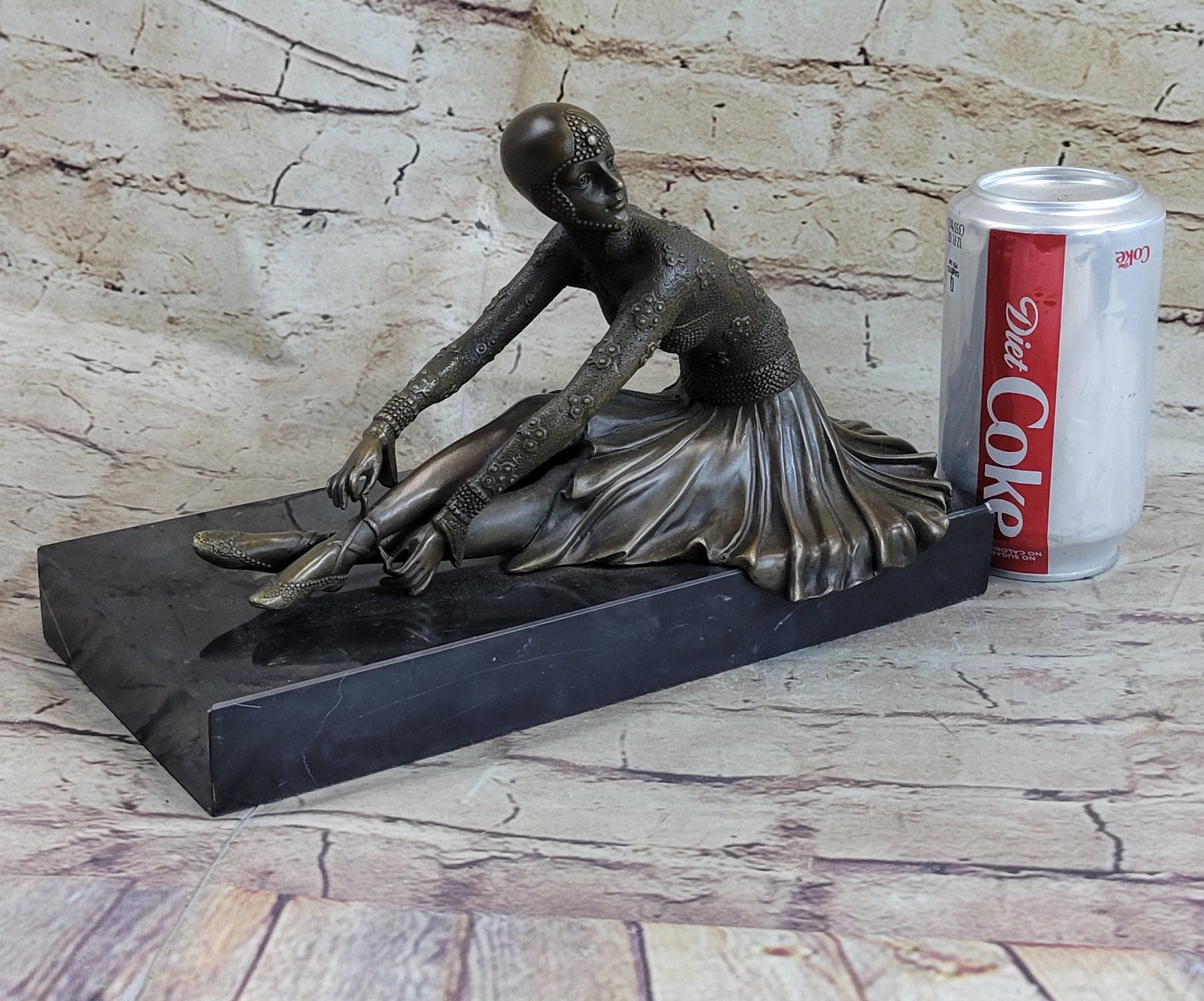 Signed Milo Art Lost Wax Sitting Dancer Bronze Sculpture