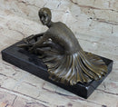 Signed Milo Art Lost Wax Sitting Dancer Bronze Sculpture