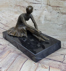 Signed Milo Art Lost Wax Sitting Dancer Bronze Sculpture