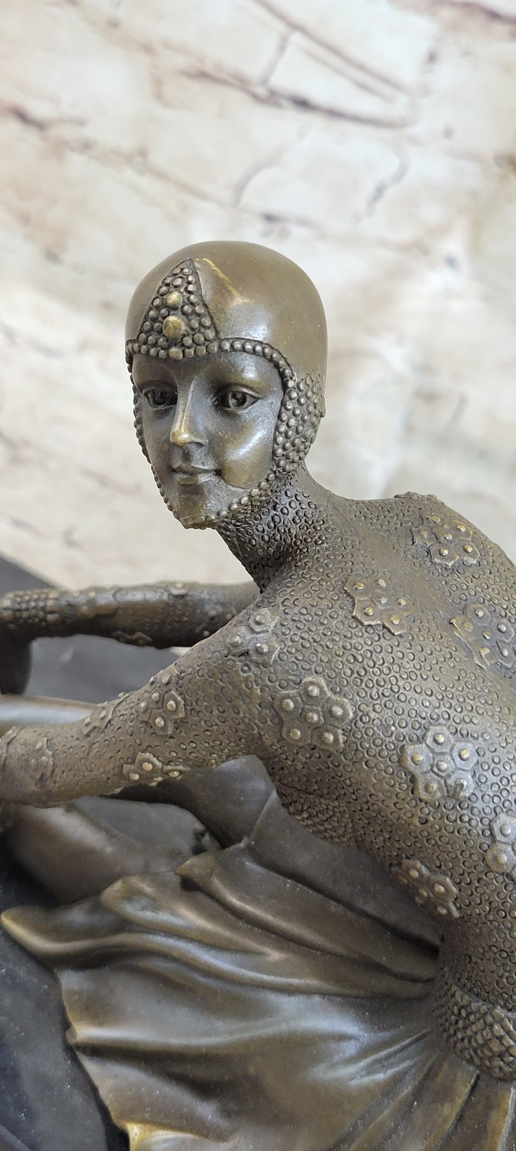 Signed Milo Art Lost Wax Sitting Dancer Bronze Sculpture