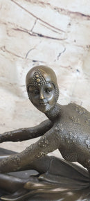 Signed Milo Art Lost Wax Sitting Dancer Bronze Sculpture