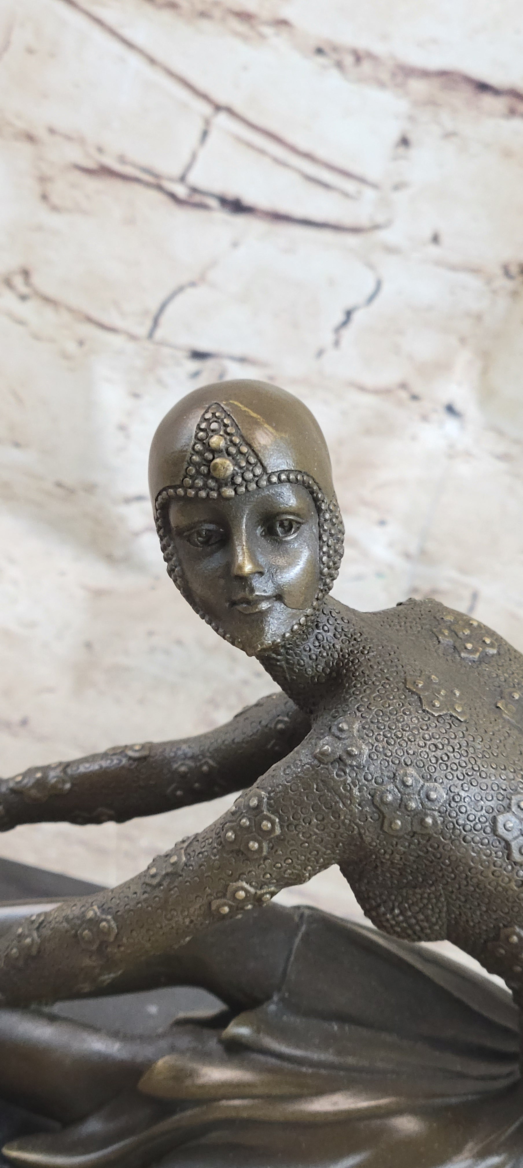 Signed Milo Art Lost Wax Sitting Dancer Bronze Sculpture