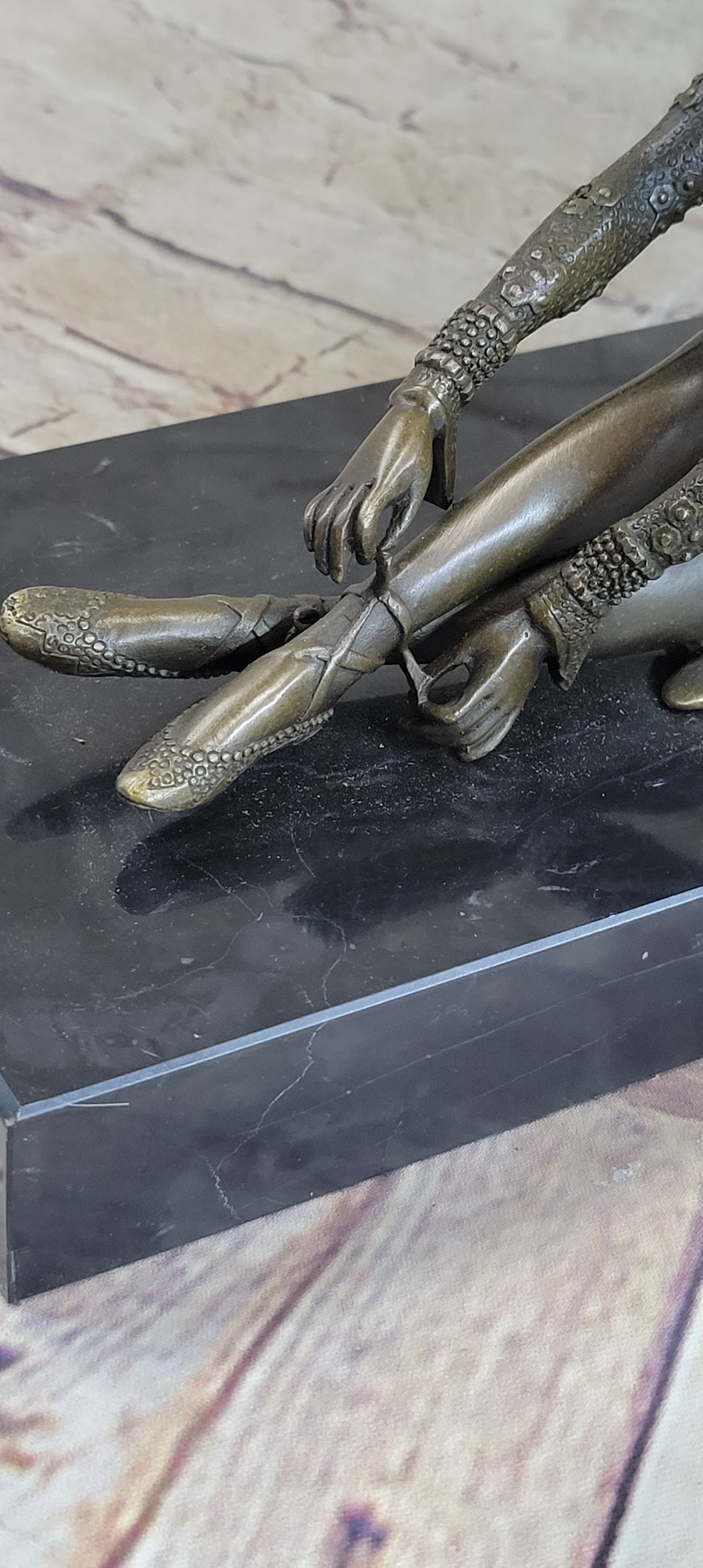 Signed Milo Art Lost Wax Sitting Dancer Bronze Sculpture
