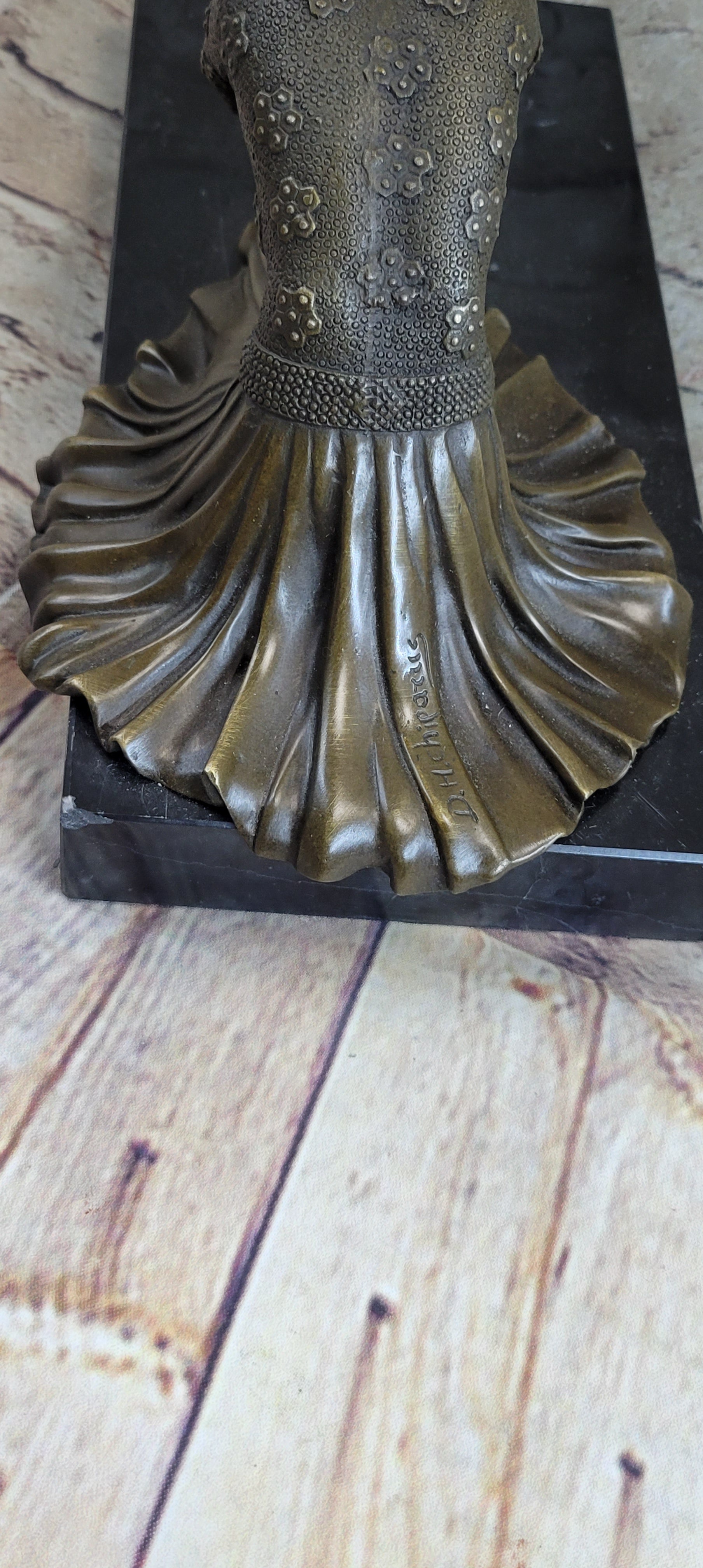 Signed Milo Art Lost Wax Sitting Dancer Bronze Sculpture
