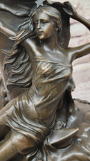 Sexy Semi Woman Vase Centerpiece Bronze Sculpture