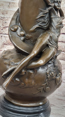 Sexy Semi Woman Vase Centerpiece Bronze Sculpture