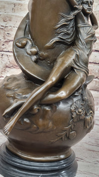 Sexy Semi Woman Vase Centerpiece Bronze Sculpture