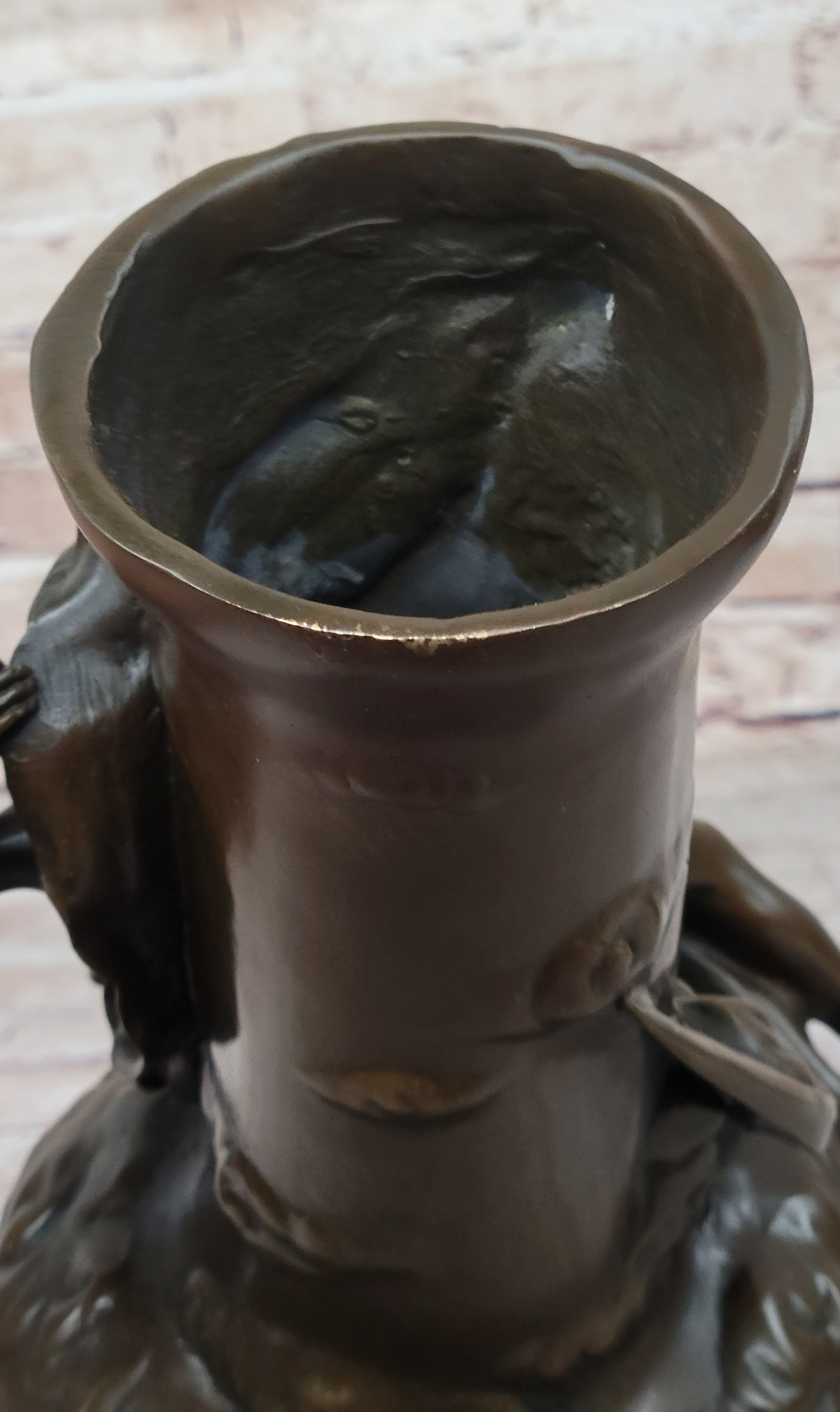 Sexy Semi Woman Vase Centerpiece Bronze Sculpture