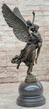 Gloria Victis Bronze Sculpture of Angel Carrying Man Away