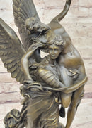 Gloria Victis Bronze Sculpture of Angel Carrying Man Away