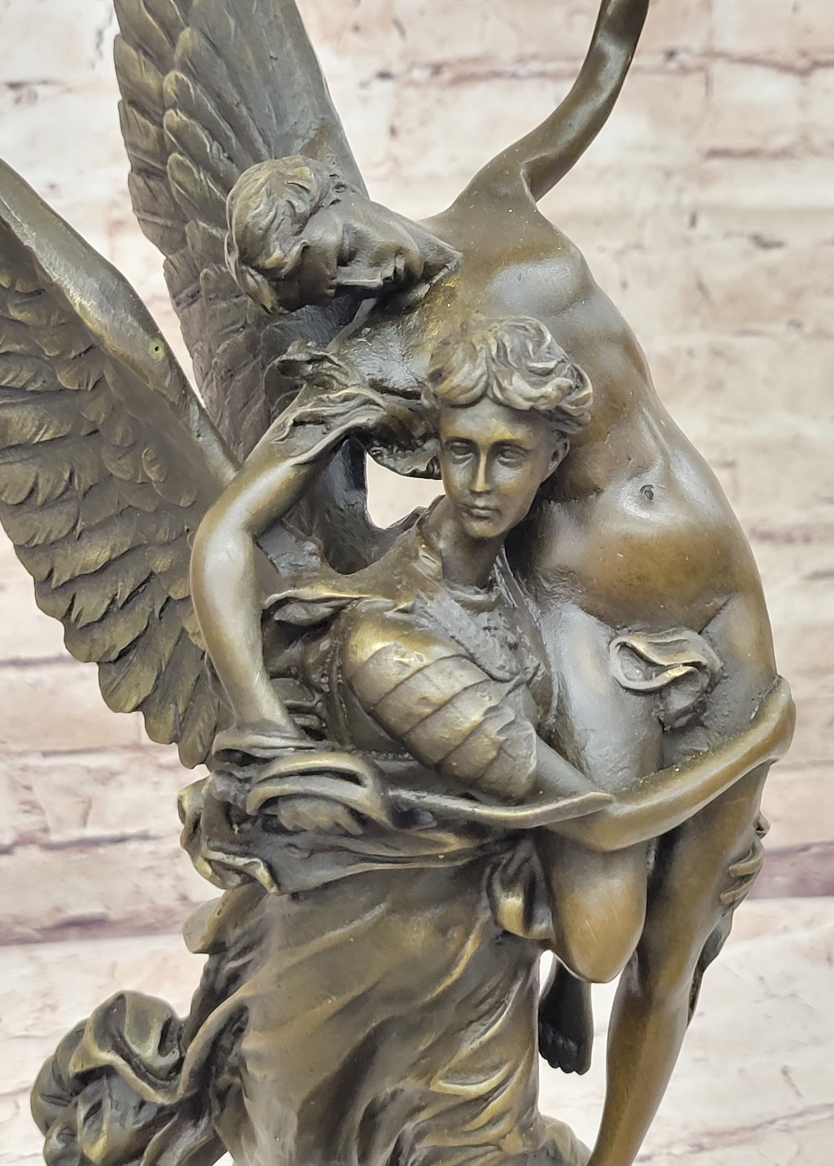 Gloria Victis Bronze Sculpture of Angel Carrying Man Away