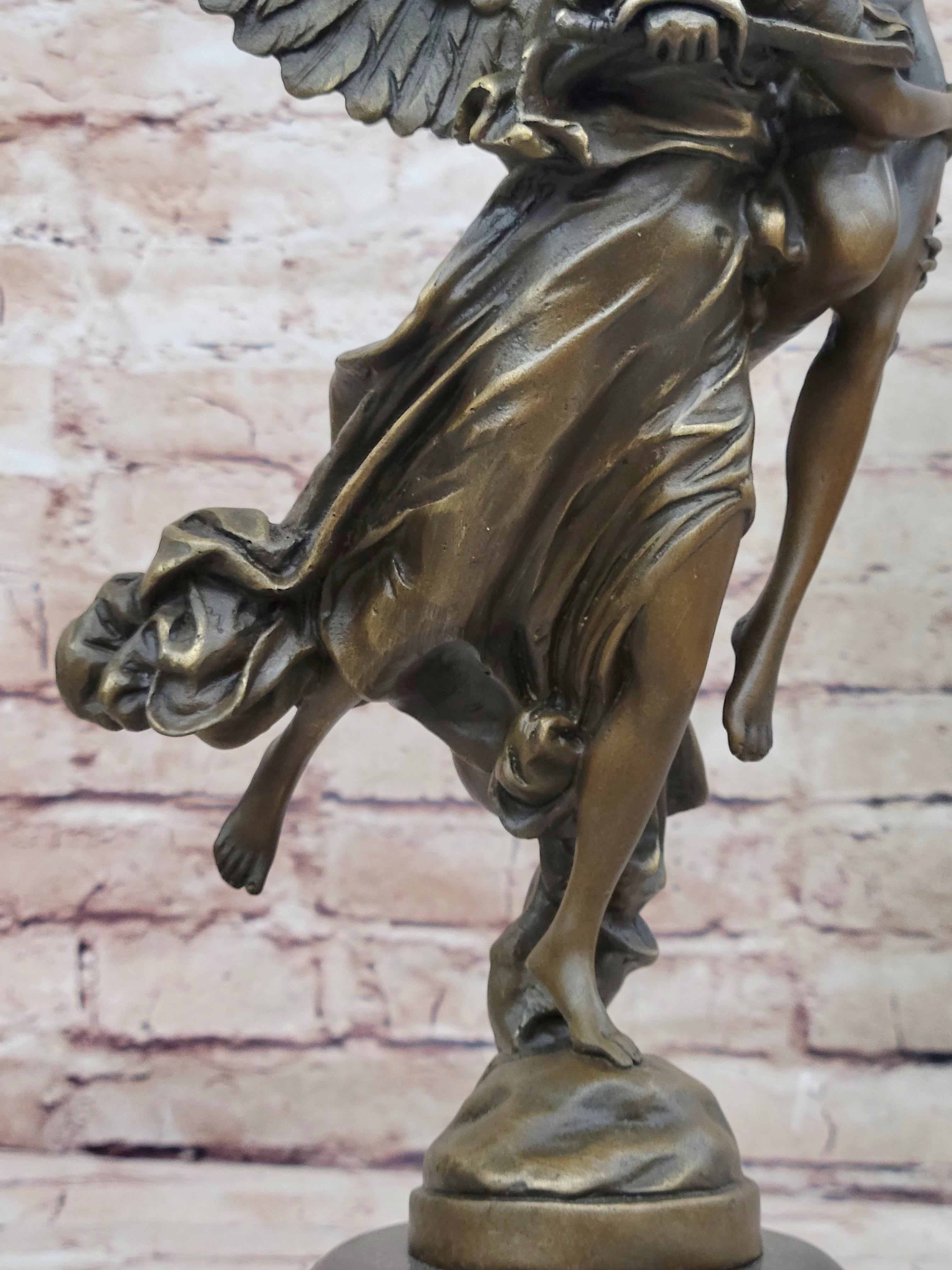 Gloria Victis Bronze Sculpture of Angel Carrying Man Away